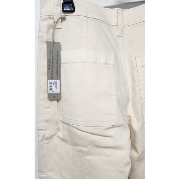 NWT Hudson Women's Utility Cargo Fashion Pants, Ecru, Size 30 Ankle, Mid-Rise - Picture 9 of 14